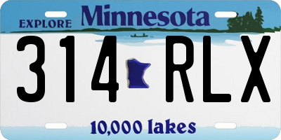 MN license plate 314RLX
