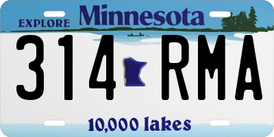 MN license plate 314RMA