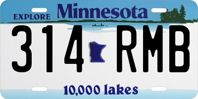 MN license plate 314RMB