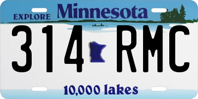 MN license plate 314RMC