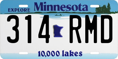 MN license plate 314RMD