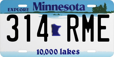 MN license plate 314RME