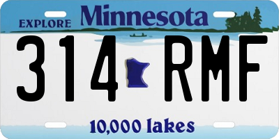 MN license plate 314RMF