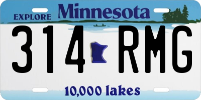 MN license plate 314RMG