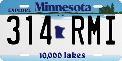 MN license plate 314RMI