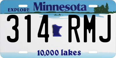 MN license plate 314RMJ