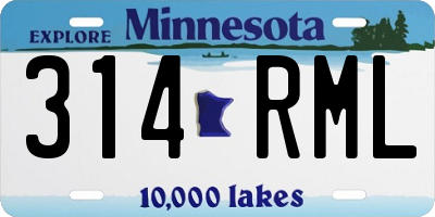 MN license plate 314RML
