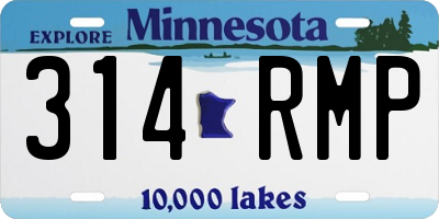MN license plate 314RMP