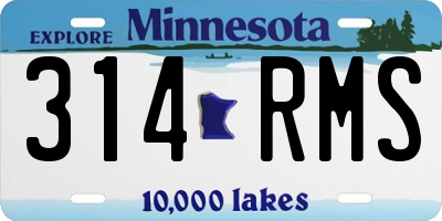 MN license plate 314RMS