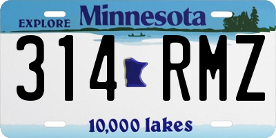 MN license plate 314RMZ