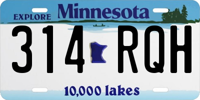 MN license plate 314RQH