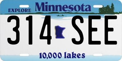 MN license plate 314SEE