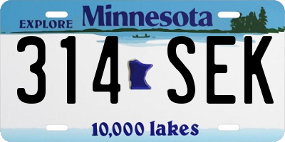 MN license plate 314SEK