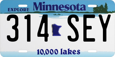 MN license plate 314SEY