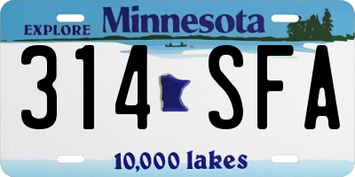 MN license plate 314SFA