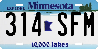 MN license plate 314SFM