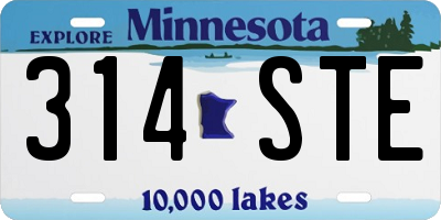MN license plate 314STE