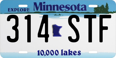 MN license plate 314STF