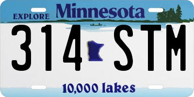MN license plate 314STM
