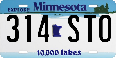 MN license plate 314STO