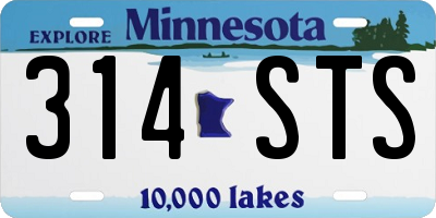 MN license plate 314STS