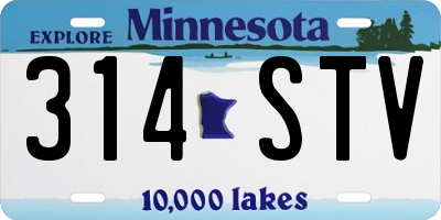 MN license plate 314STV