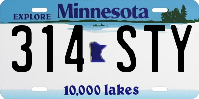 MN license plate 314STY