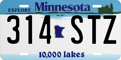 MN license plate 314STZ