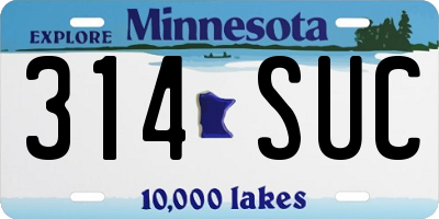 MN license plate 314SUC
