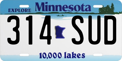 MN license plate 314SUD