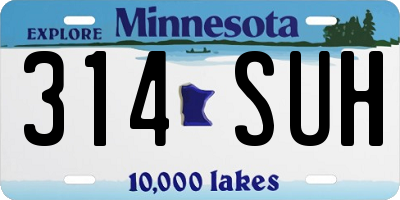 MN license plate 314SUH