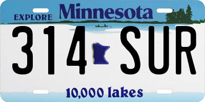 MN license plate 314SUR
