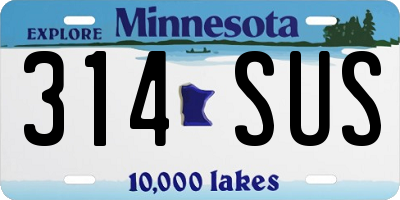 MN license plate 314SUS