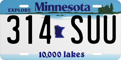 MN license plate 314SUU