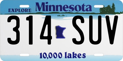 MN license plate 314SUV