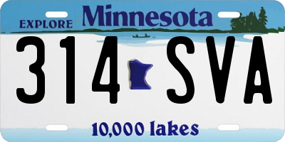 MN license plate 314SVA