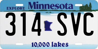 MN license plate 314SVC