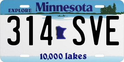 MN license plate 314SVE