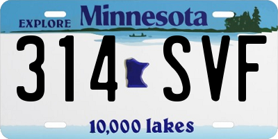 MN license plate 314SVF