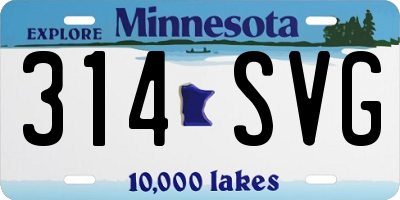 MN license plate 314SVG