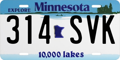 MN license plate 314SVK