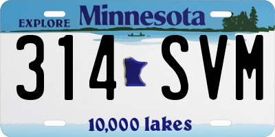 MN license plate 314SVM
