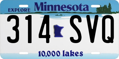 MN license plate 314SVQ
