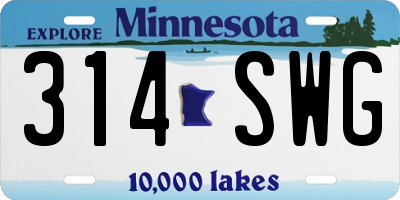 MN license plate 314SWG
