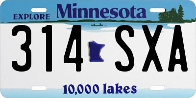MN license plate 314SXA