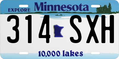 MN license plate 314SXH