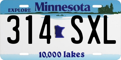 MN license plate 314SXL