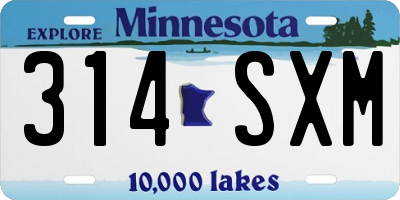 MN license plate 314SXM