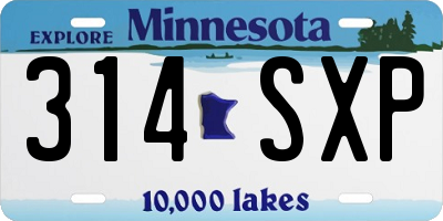 MN license plate 314SXP