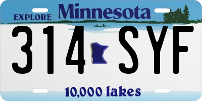 MN license plate 314SYF